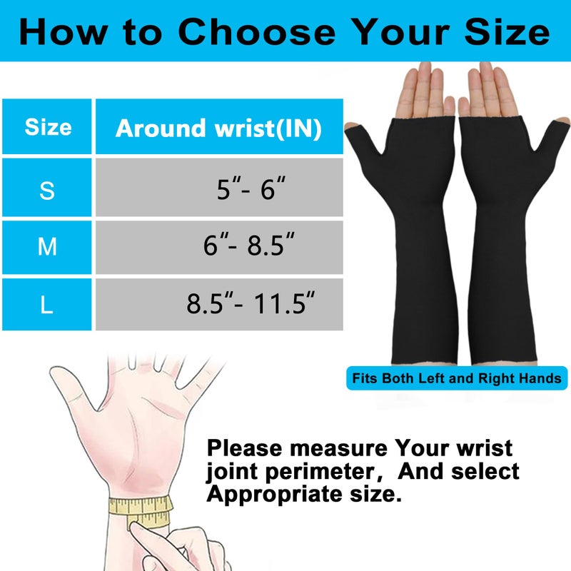 VISKONDA Hand Socks for Splint (Pack of 6) Wrist and Thumb Spica Wrap Liner for Women Men,Arm Cast Cover Stockinette Sleeve for Under Brace Skin friendly protective cover(Black,Large) - Image 4