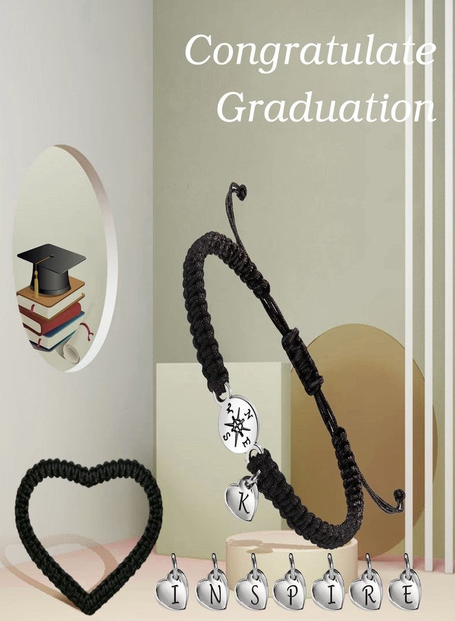 Btysun 2025 Graduation Gifts Initial Bracelets for Women Heart Charm Link Bracelets for Teens Letter F Adjustable Braided Friendship Birthday Christmas Jewelry - Image 5