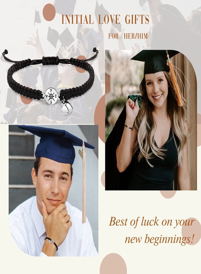 Btysun 2025 Graduation Gifts Initial Bracelets for Women Heart Charm Link Bracelets for Teens Letter F Adjustable Braided Friendship Birthday Christmas Jewelry - Image 4