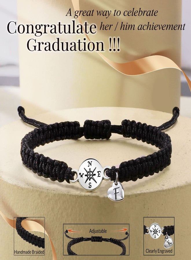 Btysun 2025 Graduation Gifts Initial Bracelets for Women Heart Charm Link Bracelets for Teens Letter F Adjustable Braided Friendship Birthday Christmas Jewelry - Image 3