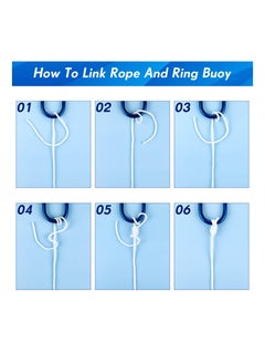 SYOSI Hollow Braided Polypropylene Line Rope Heaving Line with Spring Hook for Ring Buoy Pool Life Preserver Ring Rope Boat Anchor Rope Not Easy to Get Rust and Abrasion(White15 M/ 16.4 Yards)(1 Pack)  - Image 3