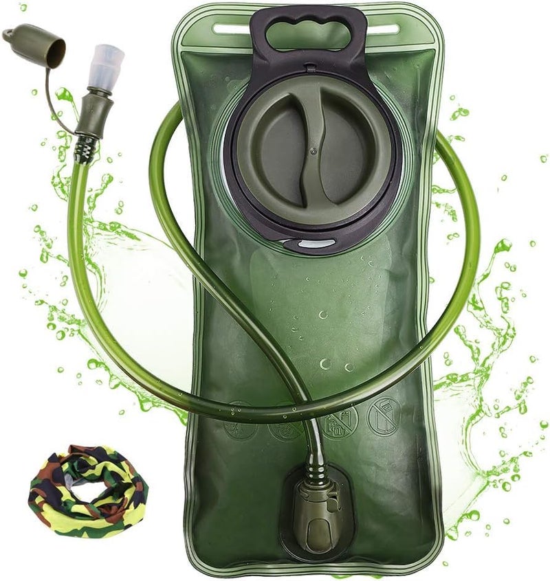 CHERAINTI Hydration Bladder, 2.5L Water Bladder for Hiking Backpack Leak Proof Water Reservoir Storage, 2.5 Liter BPA-Free Water Pouch Hydration Pack Replacement for Biking Climbing Cycling Running, Green - Image 1