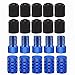 Alloygold Presta Valve Adapter 5 Pcs Presta to Schrader Adapters FrenchUK to US Bike Valve Adapter with 15 pcs Valve Caps Bicycle Pump Adapter for Mountain Bike Road Bike and Cars Blue - Image 2