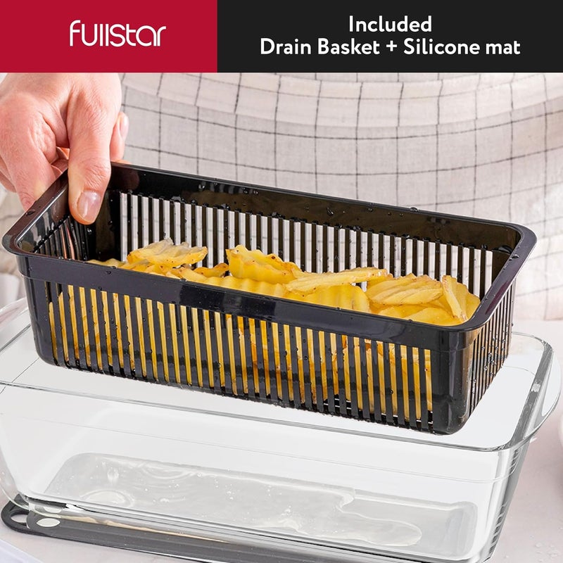 Fullstar Mandoline Slicer Vegetable Slicer Mandoline - Potato Slicer Food Slicer Veggie Slicer Cutter Slicers for Fruits and Vegetables - Fruit Slicer Onion Slicer Julienne Slicer with Glass Container - Image 3