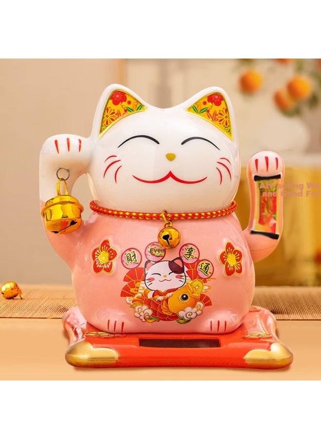 Extreme Space Jidukongjian Lucky Cat With Automatic Waving Sunflower, Living Room Decoration, Shop Opening Gift, Housewarming Present - Image 1
