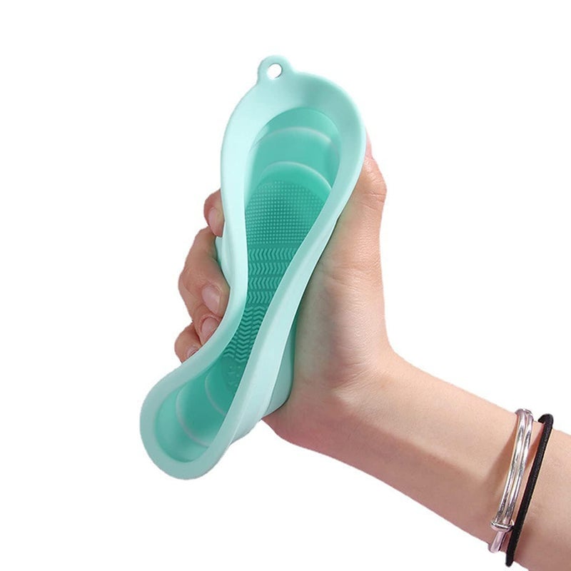 Abhaymart Makeup Brush Cleaning Bowl Eco Friendly Foldable Portable Makeup Brush Cleaning Pad Convenient Reusable for Travel for Home 1 PCS multi colour - Image 3