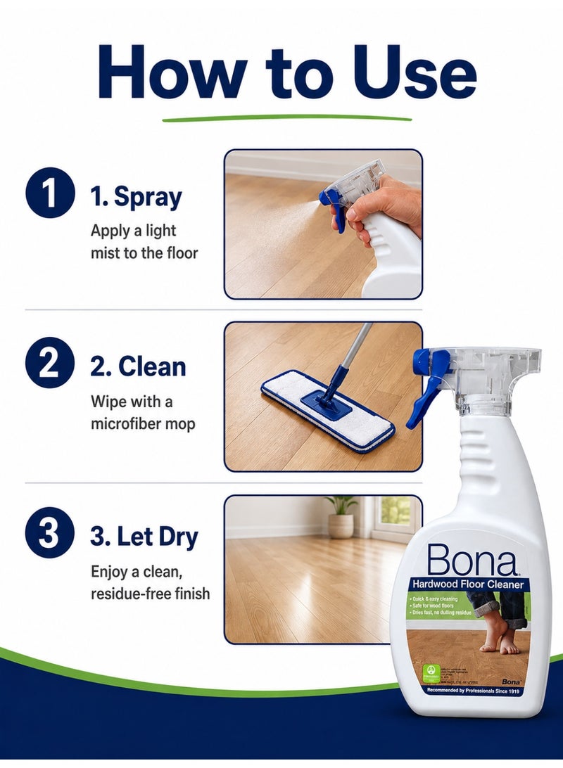 Bona Hardwood Floor Cleaner Spray – Ready-to-Use, 36 fl oz - Image 3