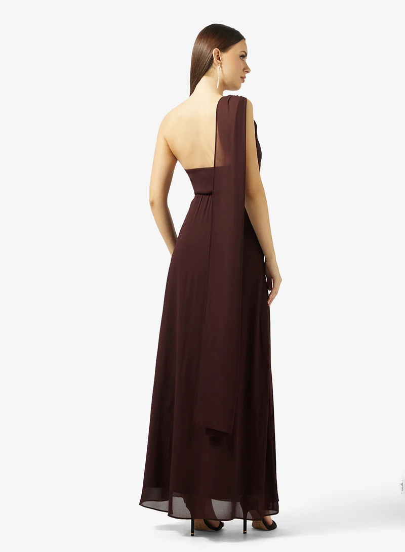 تي اف ان سي فستان ماكسي بياقة وشاح بكتف واحد