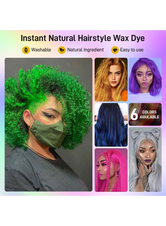 Spdoo Green Temporary Hair Dye,Temporary Hair Color Wax,Natural Washable Hair Dye Temp Hair Color for Women Men Kids Party Cosplay Halloween - Image 3