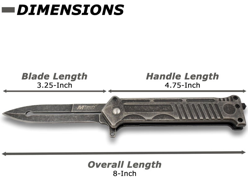 MTECH USA MT-A840P Spring Assisted Joker Knife, 4.75-Inch Closed,Stonewash - Image 5