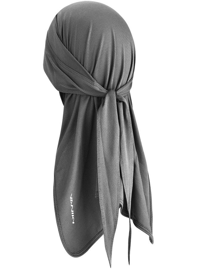 YANIKY Bandanas Skull Caps for Men, Do Rag Women Breathable Helmet Liner, 3 in 1 Face Covering UV Sun Protection Neck Drape Durags, Gray, One size - Image 1