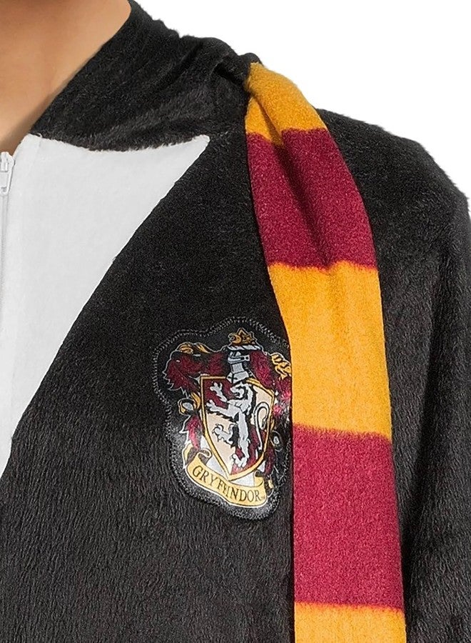 Harry Potter Gryffindor Hooded One Piece Women's Union Suit, Black, X-Large - Image 5