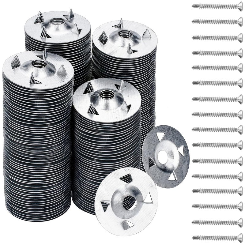 AccEncyc 300 Pcs Foam Board Fasteners - 1-1/8 Inch Metal Washers for Fixing Installation - Image 1