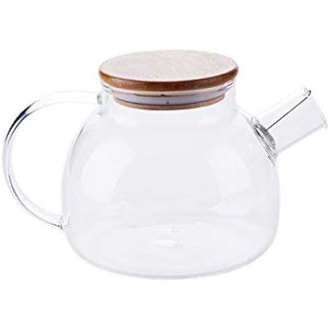 Unity Yufengjiao 1L18L Water Carafe With Bamboo Lid Glass Scented Tea Teapot HeatResistant Thickening Black Tea Water Kettle Color  C - Image 1