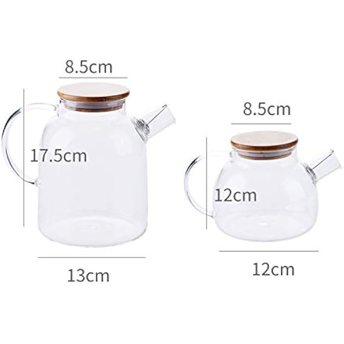 Unity Yufengjiao 1L18L Water Carafe With Bamboo Lid Glass Scented Tea Teapot HeatResistant Thickening Black Tea Water Kettle Color  C - Image 2