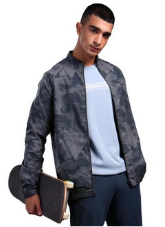 Technosport Men Printed Slim Fit Mock Neck Sports Jacket with TS FLEXI by Styli  - Image 2