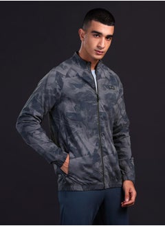 Technosport Men Printed Slim Fit Mock Neck Sports Jacket with TS FLEXI by Styli  - Image 1