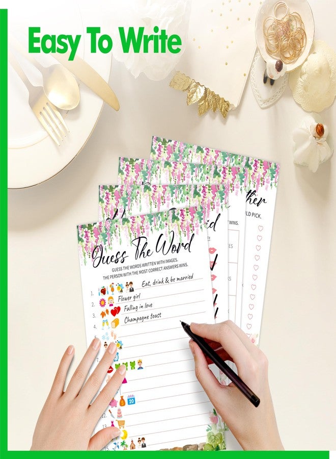 Gethelud Bridal Shower Game Set, 4 Fun Games & Activities - Bingo Game/Would She Rather/He Said, She Said/Guess The Word for 30 Guests, All-in-one Set Wedding Party Supplies - Image 5
