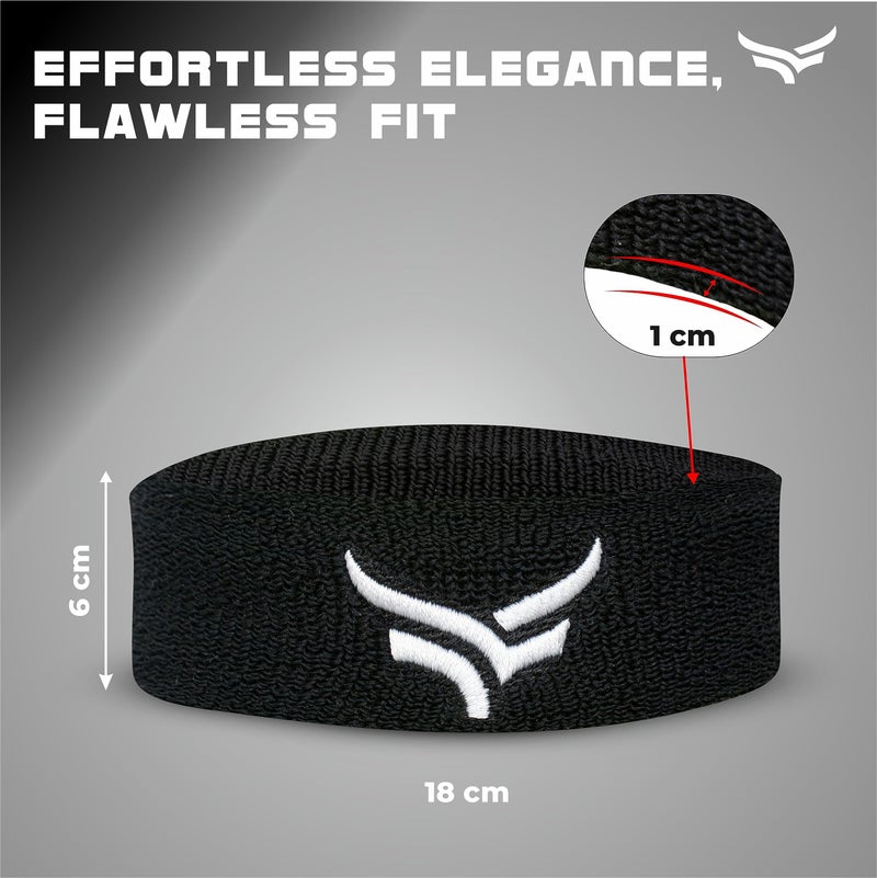 Xtrim Silicone Unisex Head Band, Band For Men, Women, Hair Moisture-Wicking, Comfortable Fit, Breathable Fabric, Highly Elastic (Black) - Image 4