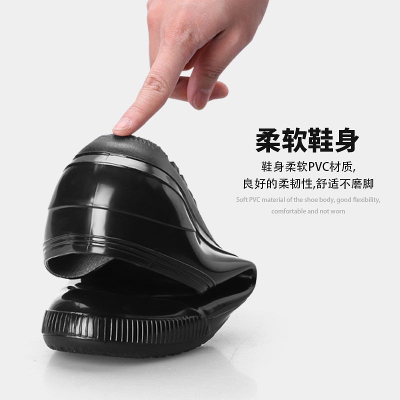 Rain Shoes Men'S And Women'S Fashion Low-Cut Yuanbao Water Boots Short Barrel Kitchen Non-Slip Water Shoes Shallow Mouth Work Shoes Rubber Shoes - Image 3