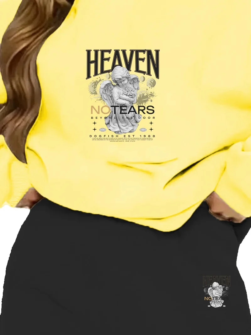 DogFish Tracksuit Oversize Humble Printed Tracksuit,lover,couple Combination Yellow