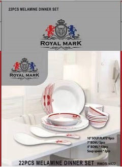 royal mark 22-Piece Melamine Ware Dinner Set RMDS-9922  - Image 2