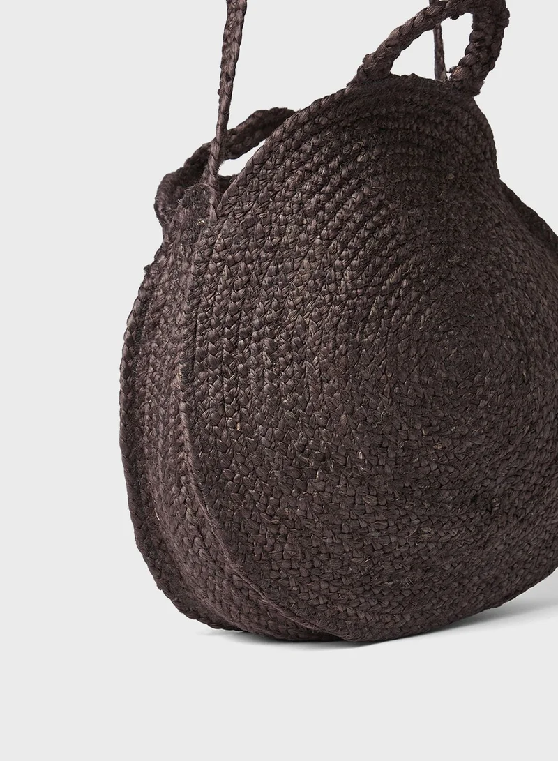 ONLY Round Jute Crossbody Bag