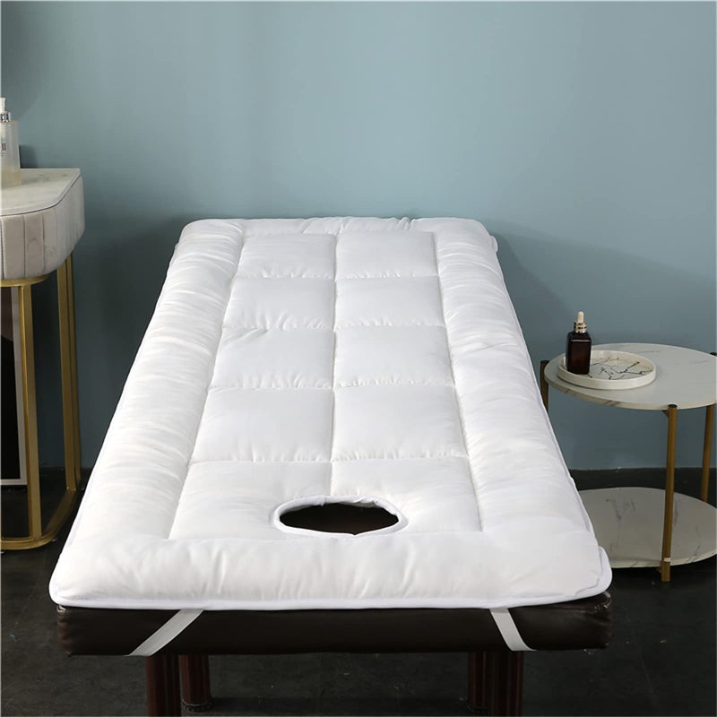 Spa Massage Table Pad  Face Cradle Set  Soft and Comfortable Thick Facial Bed and Headrest Cover 75x315 Thickened Mattress with Holes