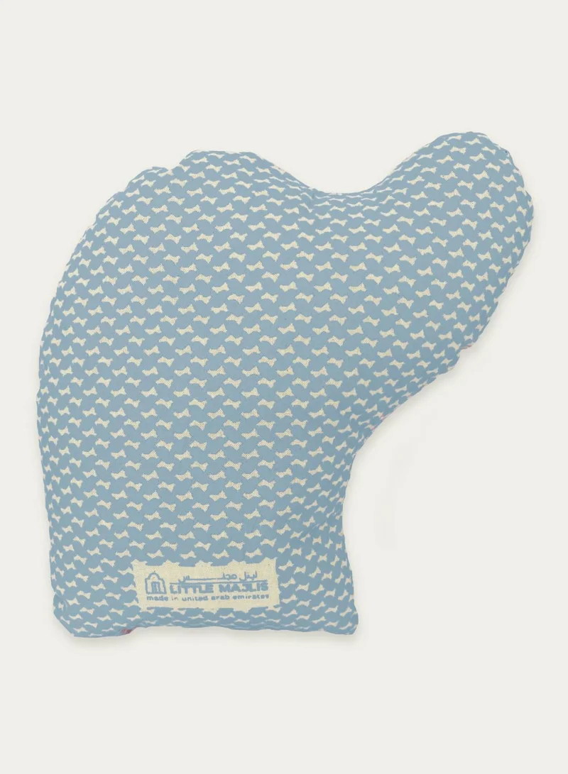 Little Majlis Character cushion, Bedouin camel, blue