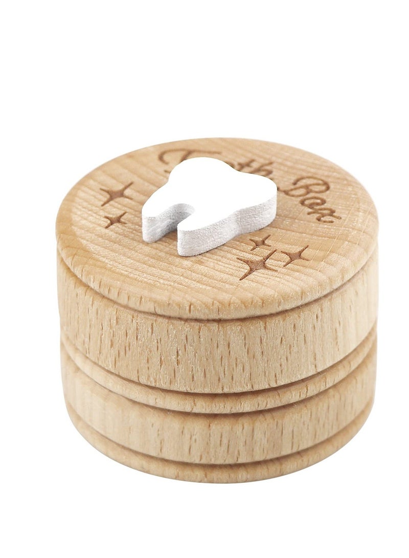 Wooden Tooth Fairy Box,Adorable Keepsake Storage for Boys and Girls Cute Lost Tooth Holder Toddler Teeth Case (1 Piece) - Image 2