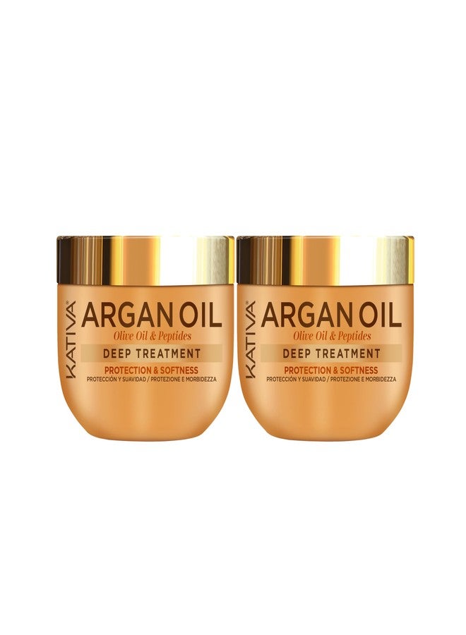كاتيفا قناع الشعر بزيت الأرغان من كاتيفا، عبوة من قطعتين (10 أونصة لكل قطعة) - علاج ترطيب عميق بزيت الأرغان العضوي وزيت الزيتون والببتيدات - ترطيب وإصلاح للشعر الجاف والتالف - خالٍ من الكبريتات، نباتي - Image 1