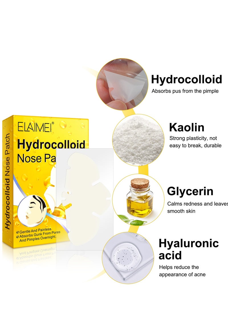 إليمي رقعة مسام الأنف اللطيفة لإزالة الرؤوس السوداء، رقعة إزالة الرؤوس السوداء بالفحم لمسام الوجه ومسام الأنف 12 قطعة - Image 4