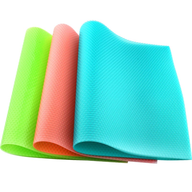 PSISO 11 PCS Refrigerator Mats EVA Refrigerator Liners for Shelves Washable Can Be Cut Fridge Shelf Liner Waterproof Fridge Pads Mat Drawer Table Placemats Pink3 Green4 Blue4
