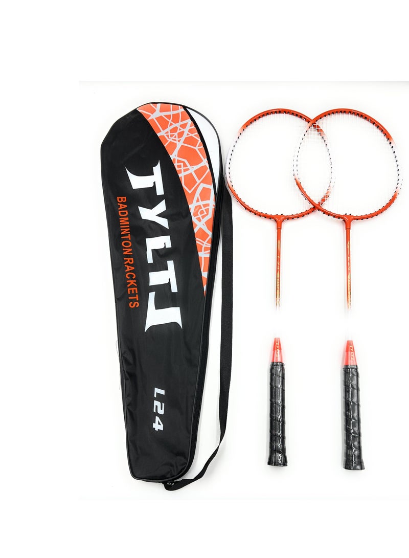 TYLT Set of 2 Kids Badminton Lightweight Durable Metal Racquet for Kids Boys Girls Beginner Racquet Training Set with Carry Bag for Indoor Outdoor Beach Park Picnic Fun Play Exercise Activity - Image 1
