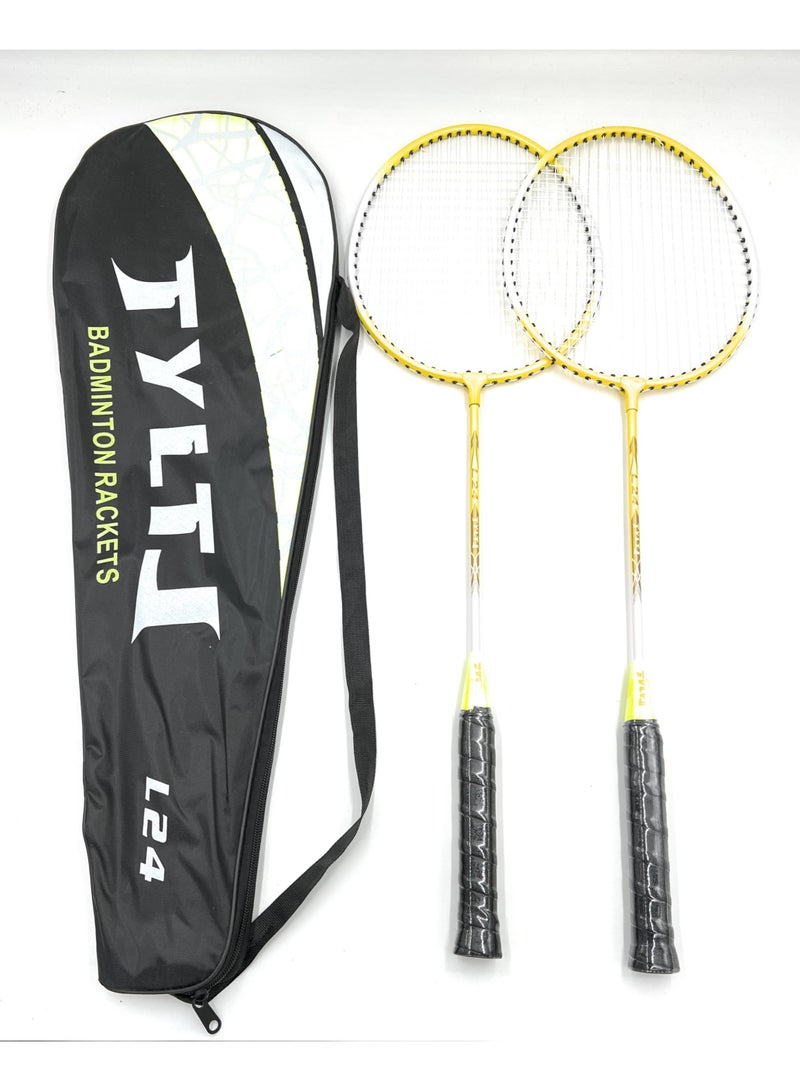 TYLT Set of 2 Kids Badminton Lightweight Durable Metal Racquet for Kids Boys Girls Beginner Racquet Training Set with Carry Bag for Indoor Outdoor Beach Park Picnic Fun Play Exercise Activity - Image 4
