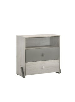 DANUBE HOME Walker 2 Drawer+1 Open Shelf Kids Dresser Durable Vanity Table Without Mirror Young Dresser With Storage Modern Design Bedroom Furniture L73Xw39.6Xh73.9Cm-White Ash+Grey  - Image 2