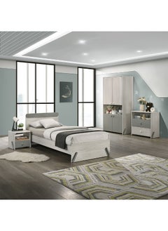 DANUBE HOME Walker 2 Drawer+1 Open Shelf Kids Dresser Durable Vanity Table Without Mirror Young Dresser With Storage Modern Design Bedroom Furniture L73Xw39.6Xh73.9Cm-White Ash+Grey  - Image 5