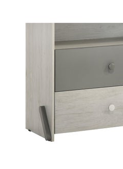 DANUBE HOME Walker 2 Drawer+1 Open Shelf Kids Dresser Durable Vanity Table Without Mirror Young Dresser With Storage Modern Design Bedroom Furniture L73Xw39.6Xh73.9Cm-White Ash+Grey  - Image 3
