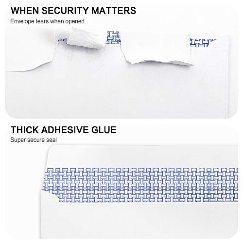HERKKA 500 Pack #10 Double Window Security Self-Seal Envelopes - Suitable Size for Multiple Business Statements, Quickbooks Invoices, and Return Envelopes, Size 4-1/8 x 9-1/2 - White - 24 LB - Image 4