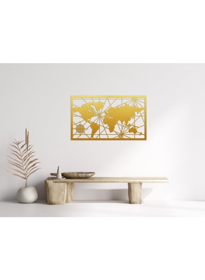 هوم جاليري لوحة فنية جدارية خشبية لخريطة العالم الهندسية - Image 2