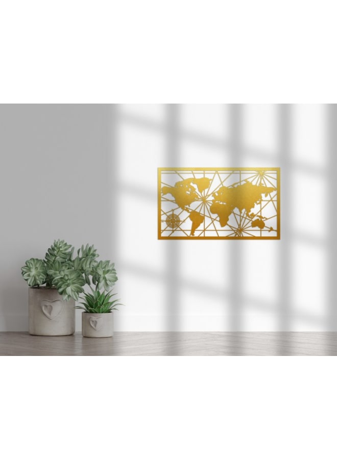 هوم جاليري لوحة فنية جدارية خشبية لخريطة العالم الهندسية - Image 3