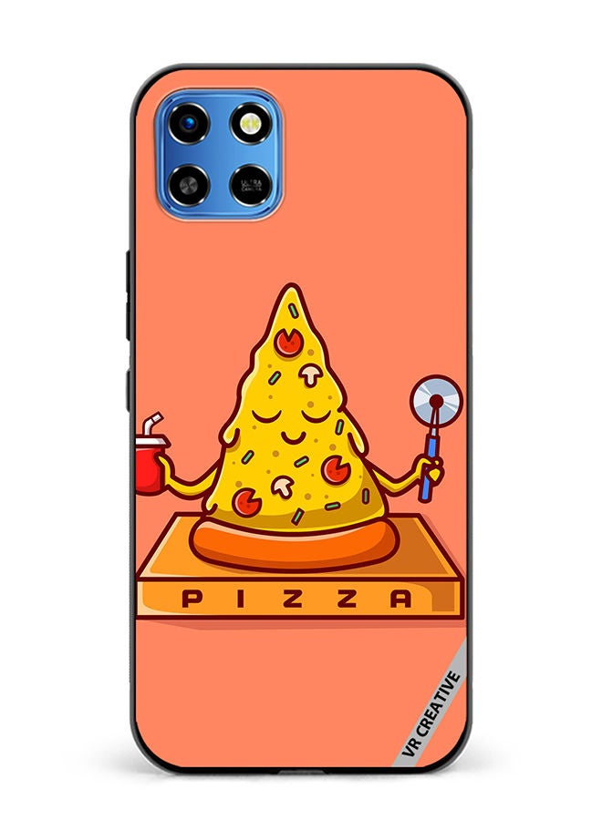 VR CREATIVE Protective Case Cover For Infinix Smart 6 HD Cute Pizza Yoga Design Multicolour - Image 1