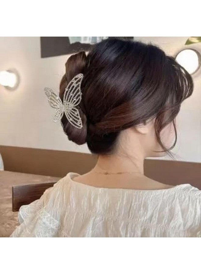 DN Creation Set of 1 Korean Crystal Rhinestone Hair Claws Metal Pearl Tasselled Stylish Fancey Hair Jaw Clamp Nonslip Hair Grab Clips Girls - Image 3