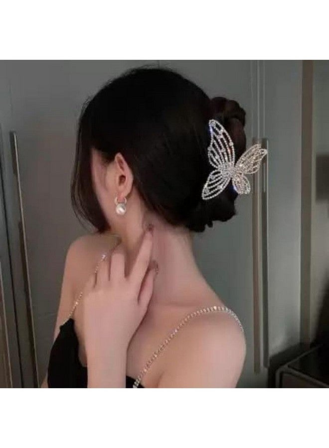 DN Creation Set of 1 Korean Crystal Rhinestone Hair Claws Metal Pearl Tasselled Stylish Fancey Hair Jaw Clamp Nonslip Hair Grab Clips Girls - Image 2