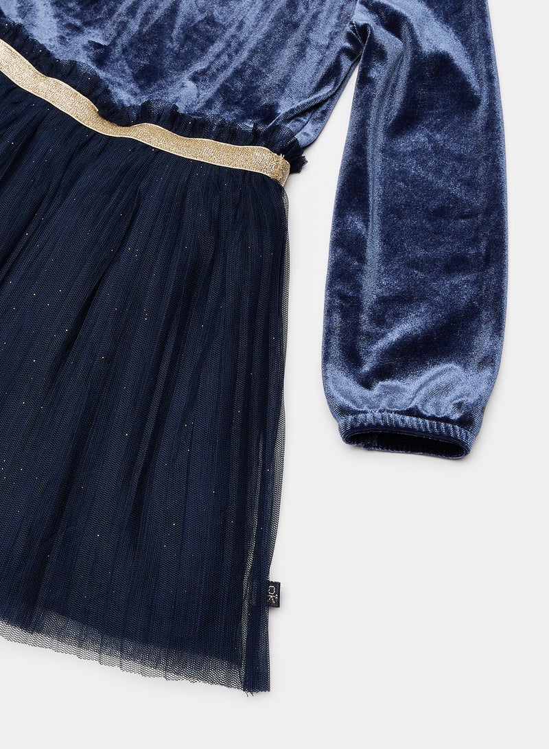 Okaidi Blue Dresses for Girls  - Image 4
