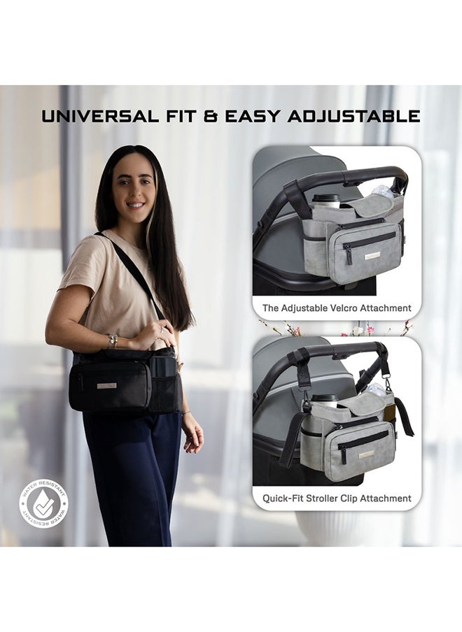 neobreez FYRA Universal Baby Stroller Organizer|Baby Stroller Caddy Hanging Bag with Insulated  Cup Holder, Bottle Holders|Phone Pocket |Fits For All Strollers|Pram Buggy Pushchair Organizer Bag  - Image 4
