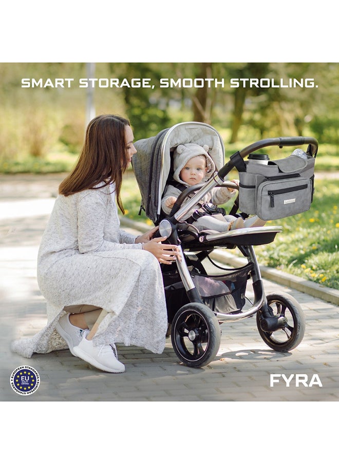 neobreez FYRA Universal Baby Stroller Organizer|Baby Stroller Caddy Hanging Bag with Insulated  Cup Holder, Bottle Holders|Phone Pocket |Fits For All Strollers|Pram Buggy Pushchair Organizer Bag  - Image 5