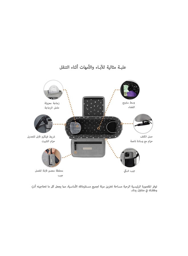 neobreez FYRA Universal Baby Stroller Organizer|Baby Stroller Caddy Hanging Travel Stroller Bag with Insulated  Cup Holder,  Bottle Holders|Phone Pocket |Fits All Strollers|Pram Buggy Pushchair Organizer Bag - Image 3