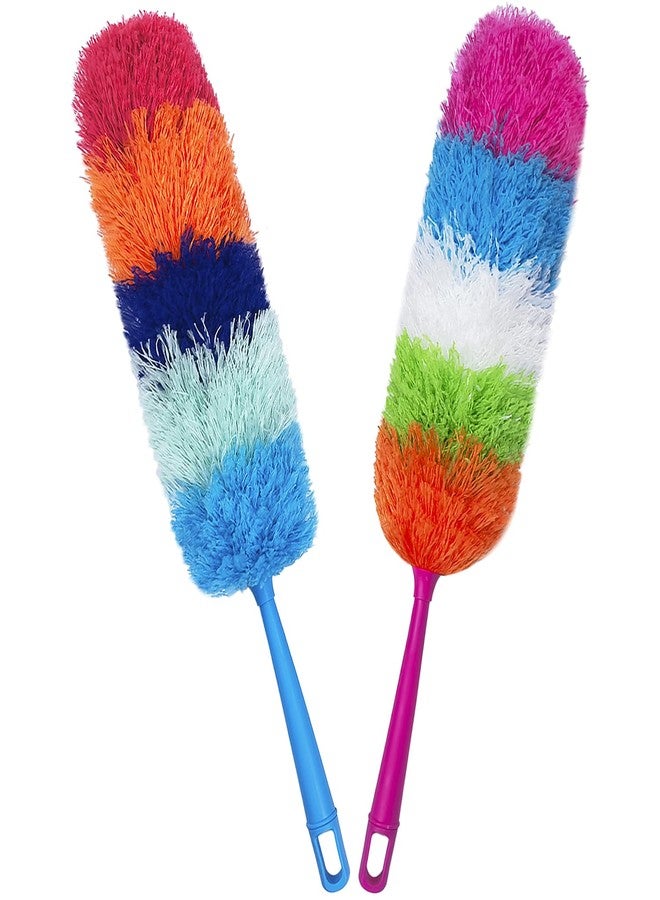 HDongany 2 Pack 22-Inch Rainbow Reusable Microfiber Dusters,Bendable and Washable Feather Duster for Everyday Cleaning in Home, Library, Office, Car, and More - Image 1