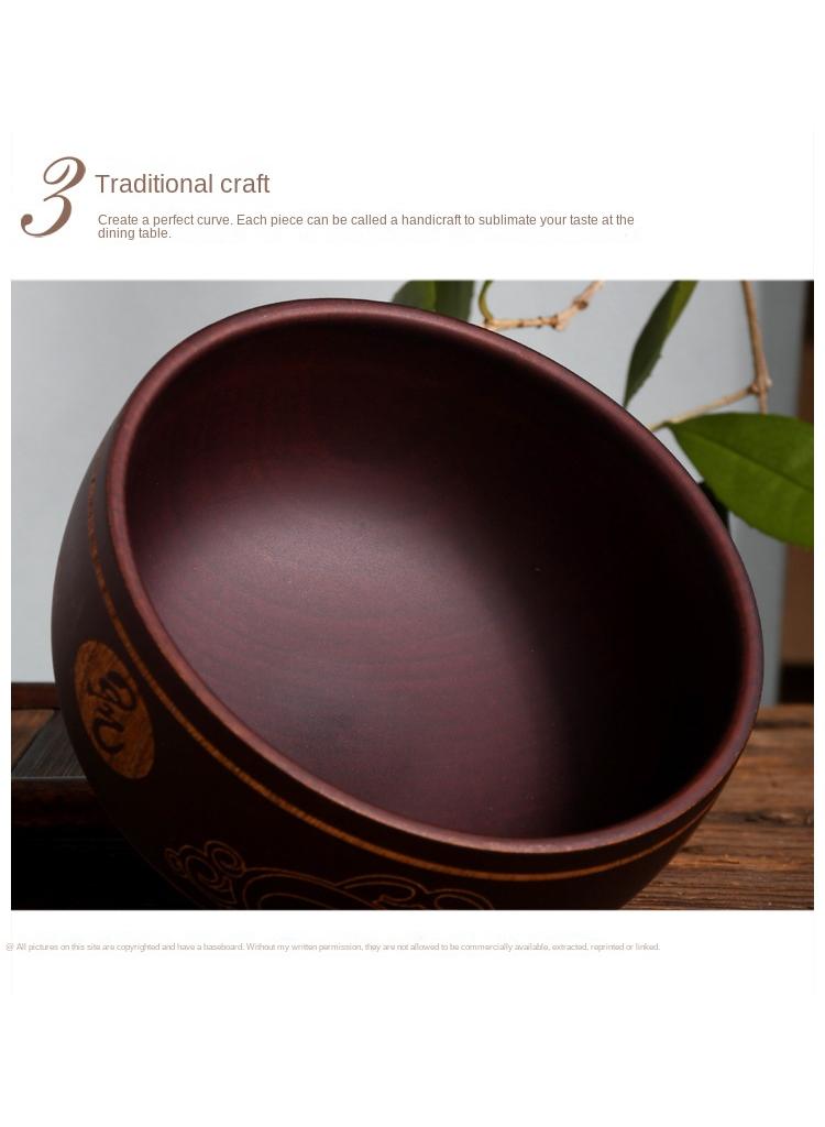 general 5-Piece Wooden Bowl Wooden Milk Tea Bowl  - Image 4